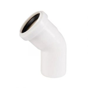 Отвод малошумный белый D50/45° — изображение 1