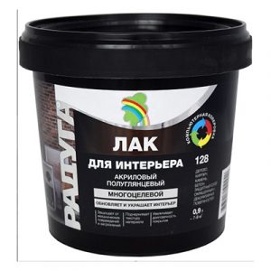 Лак ВДАК "Радуга 128" интерьерный 0,9л/8 — изображение 1