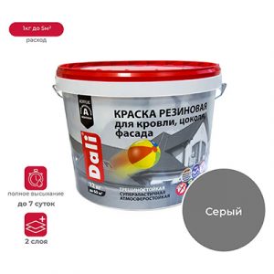 Краска фасадная резиновая DALI серый 12кг/1 20735 — изображение 1