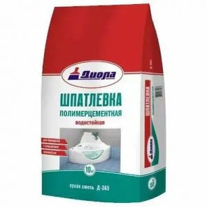 Шпатлевка цементно-полимерная водостойкая белая Д-365 10кг, Диола — изображение 1