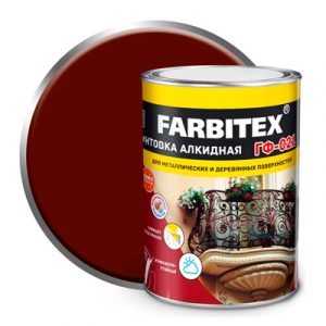 ГРУНТОВКА ГФ-021 "FARBITEX" 0,8кг КРАСН-КОРИЧ. — изображение 1